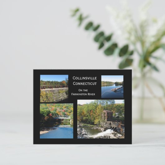Collinsville op de Farmington rivier Briefkaart (Staand voorkant)
