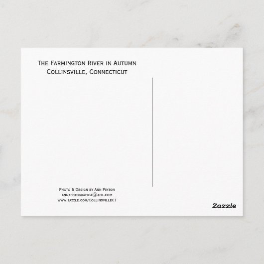 Collinsville op de Farmington rivier Briefkaart (Achterkant)