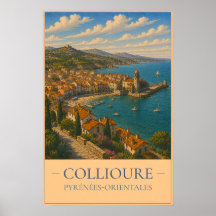 Collioure, Frankrijk – Oude Reisposter