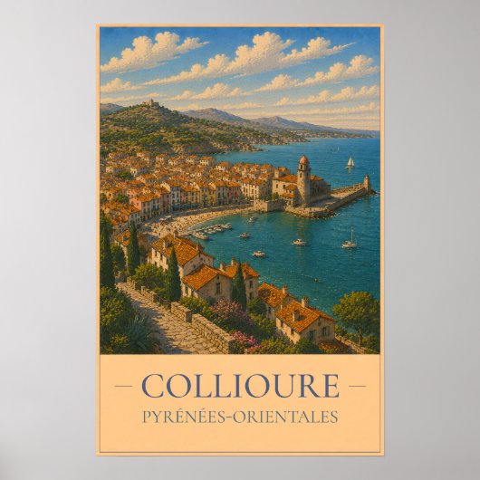 Collioure, Frankrijk – Oude Reisposter Poster (Voorkant)