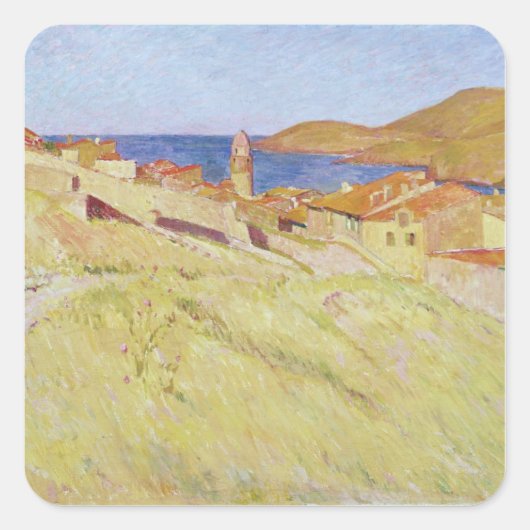 Collioure Landscape Vierkante Sticker (Voorkant)