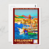 Collioure, Pyreneeën, Frankrijk, schepen op de hav Briefkaart (Voorkant / Achterkant)