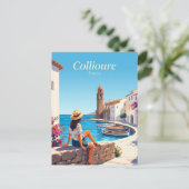 Collioure Waterfront Frankrijk Briefkaart (Staand voorkant)