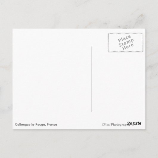 Collonges-la-Rouge, het briefkaart van het rode do (Achterkant)