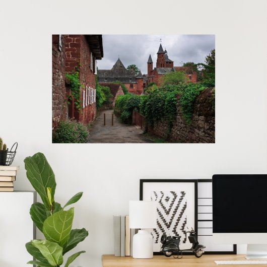 Collonges-la-Rouge, het poster van het rode dorp (Thuiskantoor)