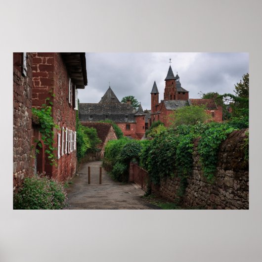 Collonges-la-Rouge, het poster van het rode dorp (Voorkant)