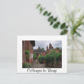 Collonges-la-Rouge witte briefkaart van de tekstte (Staand voorkant)
