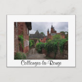Collonges-la-Rouge witte briefkaart van de tekstte (Voorkant)
