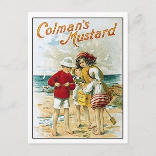 Colman's mosterd Kinderen op de strand Ad Briefkaart (Voorkant)