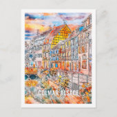 Colmar Elzas Duitsland Travel Place Waterverf Briefkaart (Voorkant)