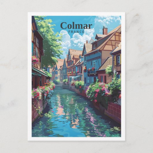 Colmar France Kunst Vintage Reizen Briefkaart (Voorkant)
