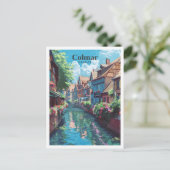 Colmar France Kunst Vintage Reizen Briefkaart (Staand voorkant)