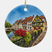 Colmar France Waterverf Keramisch Ornament (Achterkant)
