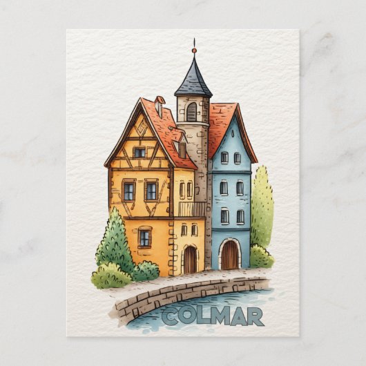 Colmar Frankrijk Reizen Briefkaart (Voorkant)