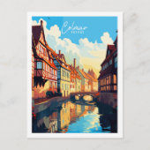 Colmar Frankrijk vintage reisillustratie Briefkaart (Voorkant)
