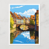 Colmar Frankrijk vintage reisillustratie Briefkaart (Voorkant)
