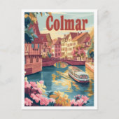 Colmar Frankrijk Vintage Travel Illustratie Briefkaart (Voorkant)