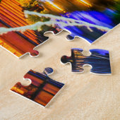 Colmar-landschap met kerstversiering legpuzzel (Zijkant)