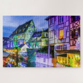 Colmar-landschap met kerstversiering legpuzzel (Horizontaal)