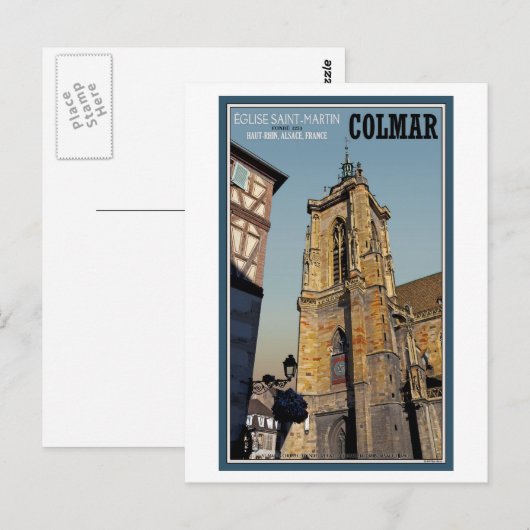 Colmar - St Martins Church Briefkaart (Voorkant / Achterkant)