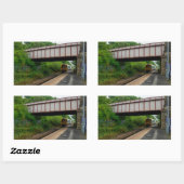 Colne Bound Train Leaving Burnley Barracks Railway Rechthoekige Sticker (Vel)