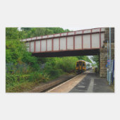 Colne Bound Train Leaving Burnley Barracks Railway Rechthoekige Sticker (Voorkant)