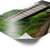 Colne Bound Trein die het Burnley Barracks Station Foto Afdruk (Hoek)