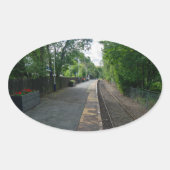 Colne Railway Station, Lancashire Ovale Sticker (Voorkant)