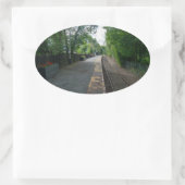 Colne Railway Station, Lancashire Ovale Sticker (Tas)