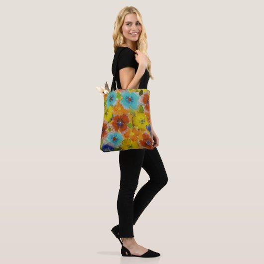 Coloful Flowers Tote Bag (Op model)