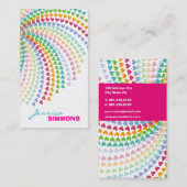 Coloful Fun Rainbow Hearts Sprinkles Profile Card Visitekaartje (Voorkant / Achterkant)