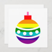 Coloful LGBTQ Pride Rainbow Flag Kerstmis Bauble Feestdagenkaart (Voorkant / Achterkant)