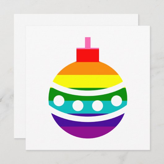 Coloful LGBTQ Pride Rainbow Flag Kerstmis Bauble Feestdagenkaart (Voorkant / Achterkant)