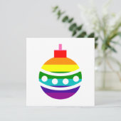 Coloful LGBTQ Pride Rainbow Flag Kerstmis Bauble Feestdagenkaart (Staand voorkant)