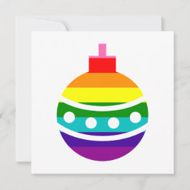 Coloful LGBTQ Pride Rainbow Flag Kerstmis Bauble Feestdagenkaart