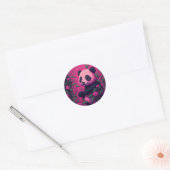 Coloful Pink Panda Ronde Sticker (Envelop)