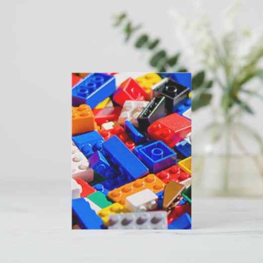 Coloful Speelgoed Brick Pile Briefkaart (Staand voorkant)