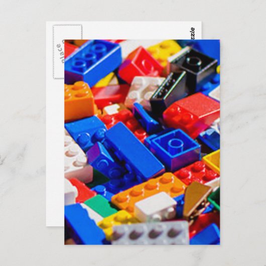 Coloful Speelgoed Brick Pile Briefkaart (Voorkant / Achterkant)