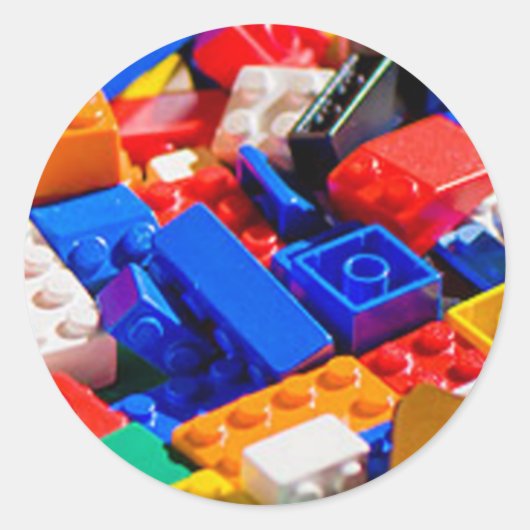 Coloful Speelgoed Brick Pile Ronde Sticker (Voorkant)