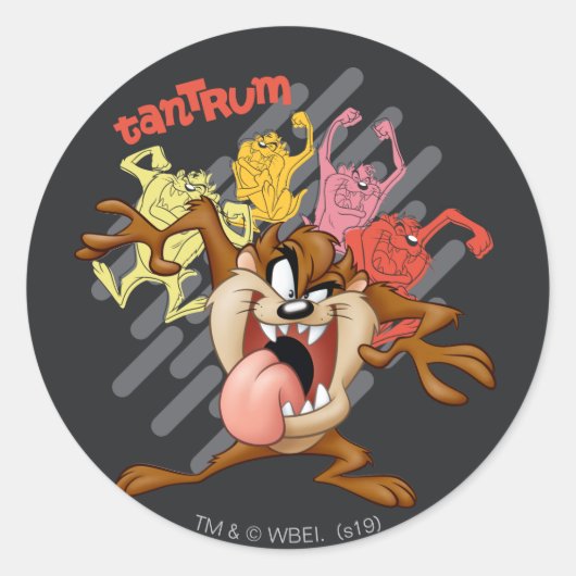 Coloful "Tantrum" TAZ™ Ronde Sticker (Voorkant)
