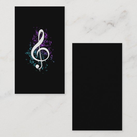 Coloful Treble Clef Musical Notes Art Visitekaartje (Voorkant / Achterkant)