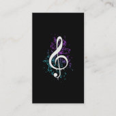 Coloful Treble Clef Musical Notes Art Visitekaartje (Voorkant)