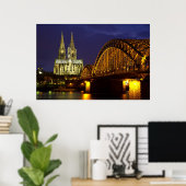 Cologne - Cathedral at twilight poster (Thuiskantoor)