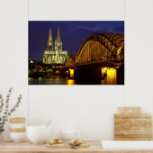 Cologne - Cathedral at twilight poster (Keuken)