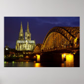 Cologne - Cathedral at twilight poster (Voorkant)