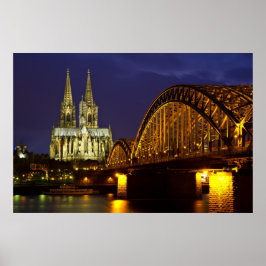 Cologne - Cathedral at twilight poster