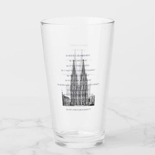 Cologne Dome Cologne Köln Kölsches Grundgesetz Glas (Voorkant)