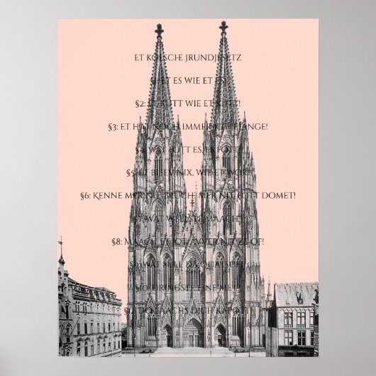 Cologne Dome Cologne Köln Kölsches Grundgesetz Poster (Voorkant)