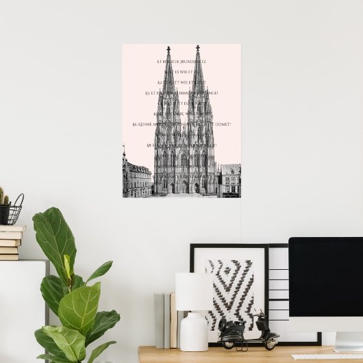 Cologne Dome Cologne Köln Kölsches Grundgesetz Poster (Thuiskantoor)