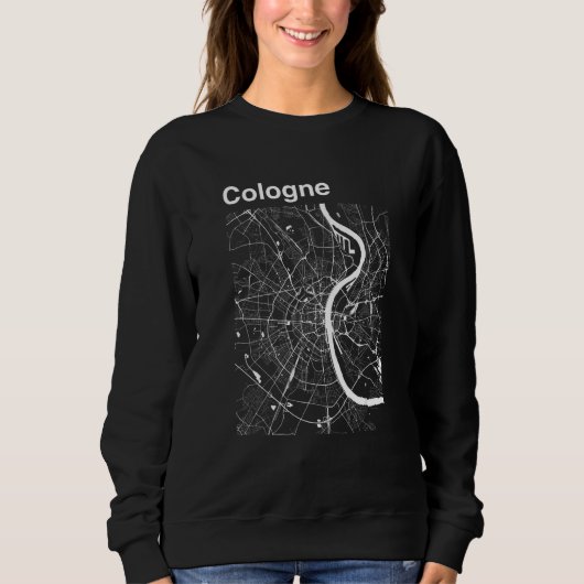 Cologne Germany Classic City Map Graphic Trui (Voorkant)